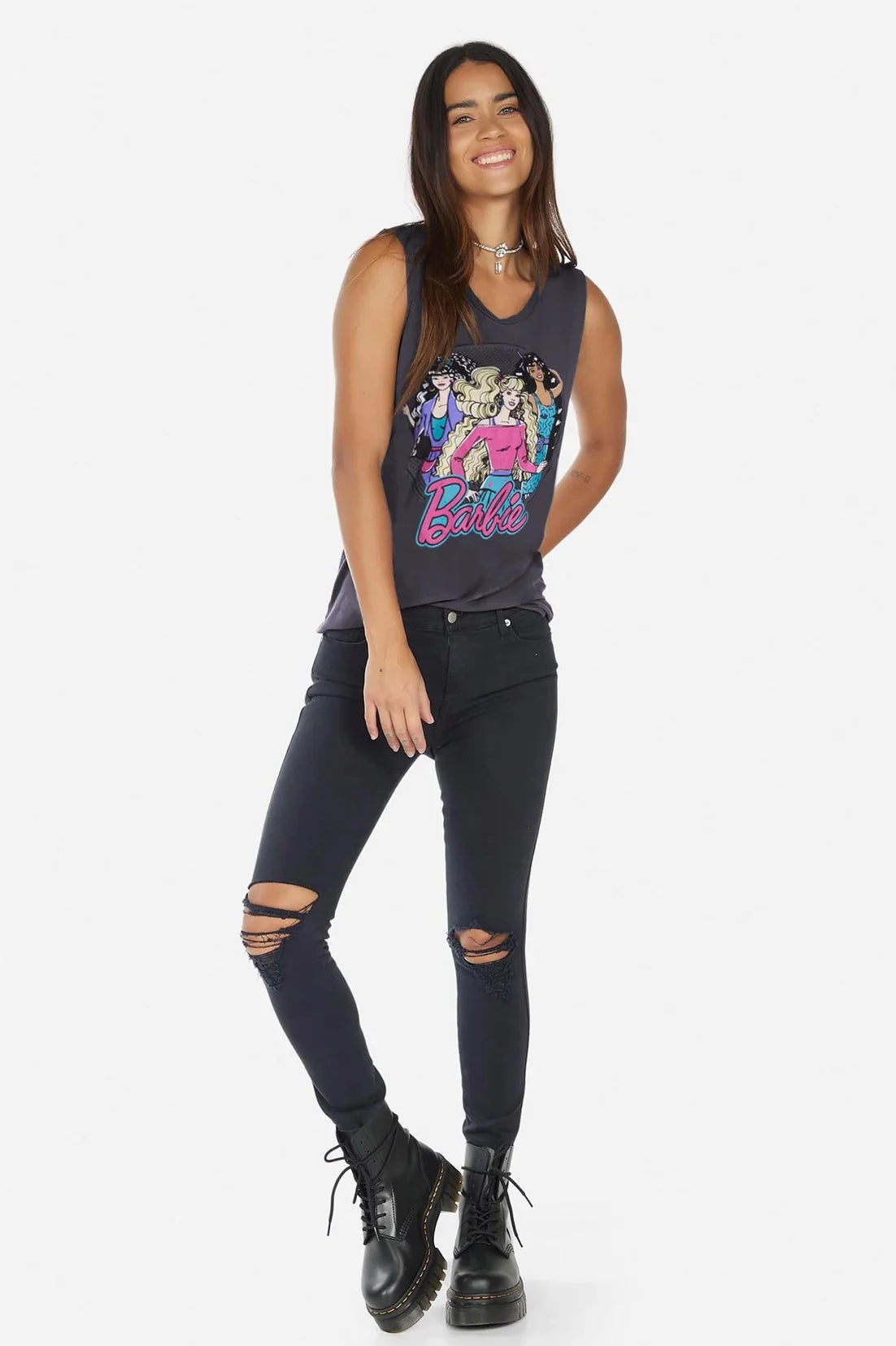 Shop Lauren Moshi Lauren Moshi Kel X Barbie Tank Top T-Shirt for women – premium loungewear and festival fashion at Spoiled Brat