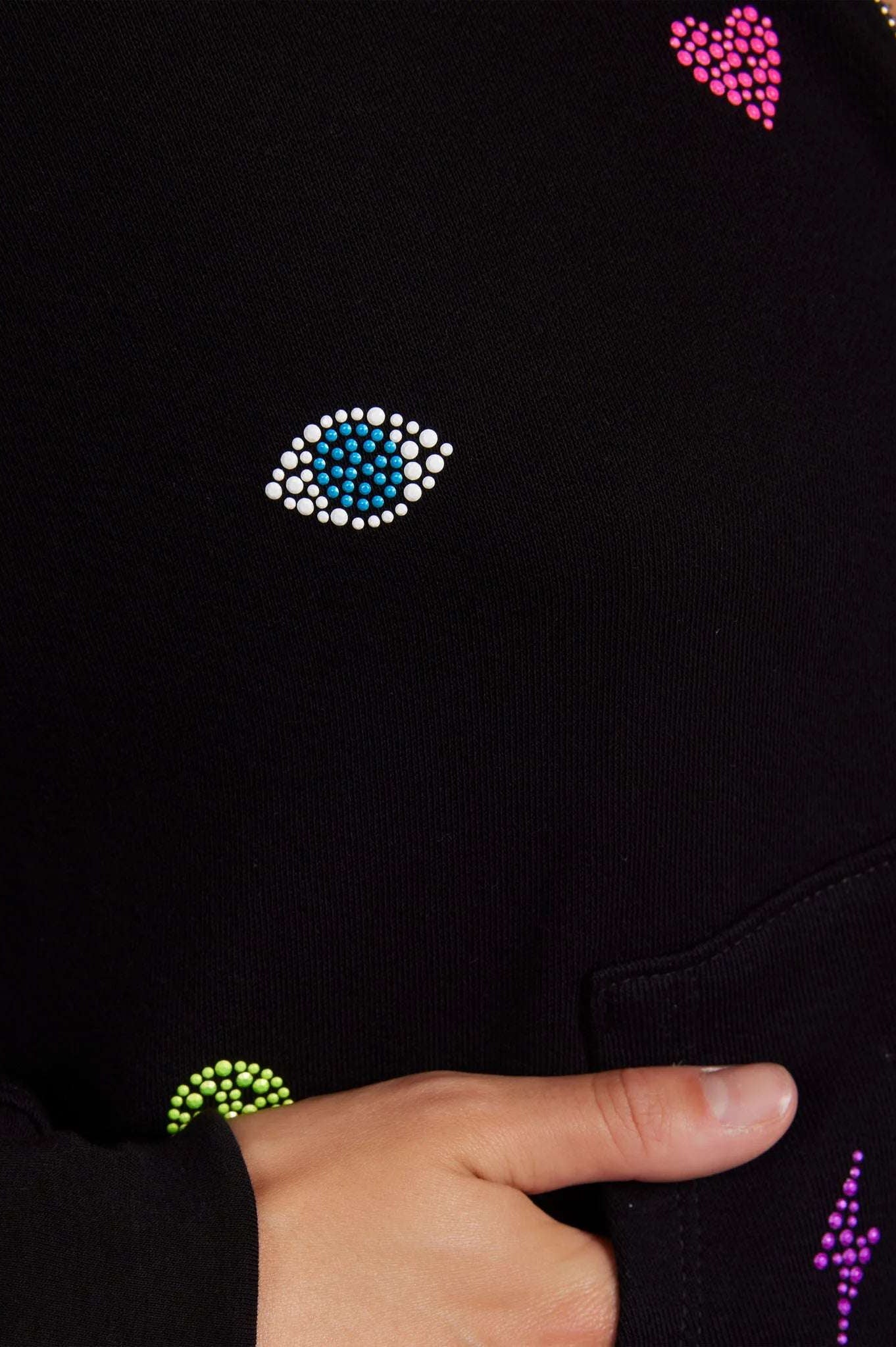 Shop Lauren Moshi Lauren Moshi Lachelle Neon Stud Elements Zipper Hoodie Zip Up Hoodie for women – premium loungewear and festival fashion at Spoiled Brat