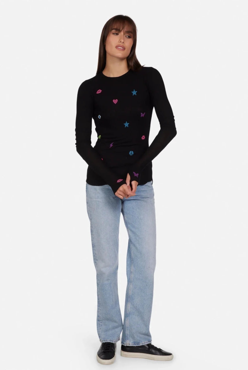 Shop Lauren Moshi Lauren Moshi McKinley Neon Stud Elements Thermal Top Long Sleeved Top for women – premium loungewear and festival fashion at Spoiled Brat