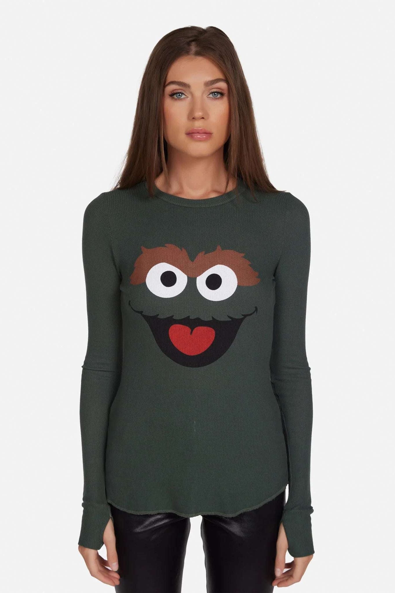 Shop Lauren Moshi Lauren Moshi McKinley Oscar The Grouch Long Sleeved Tee T-Shirt for women – premium loungewear and festival fashion at Spoiled Brat
