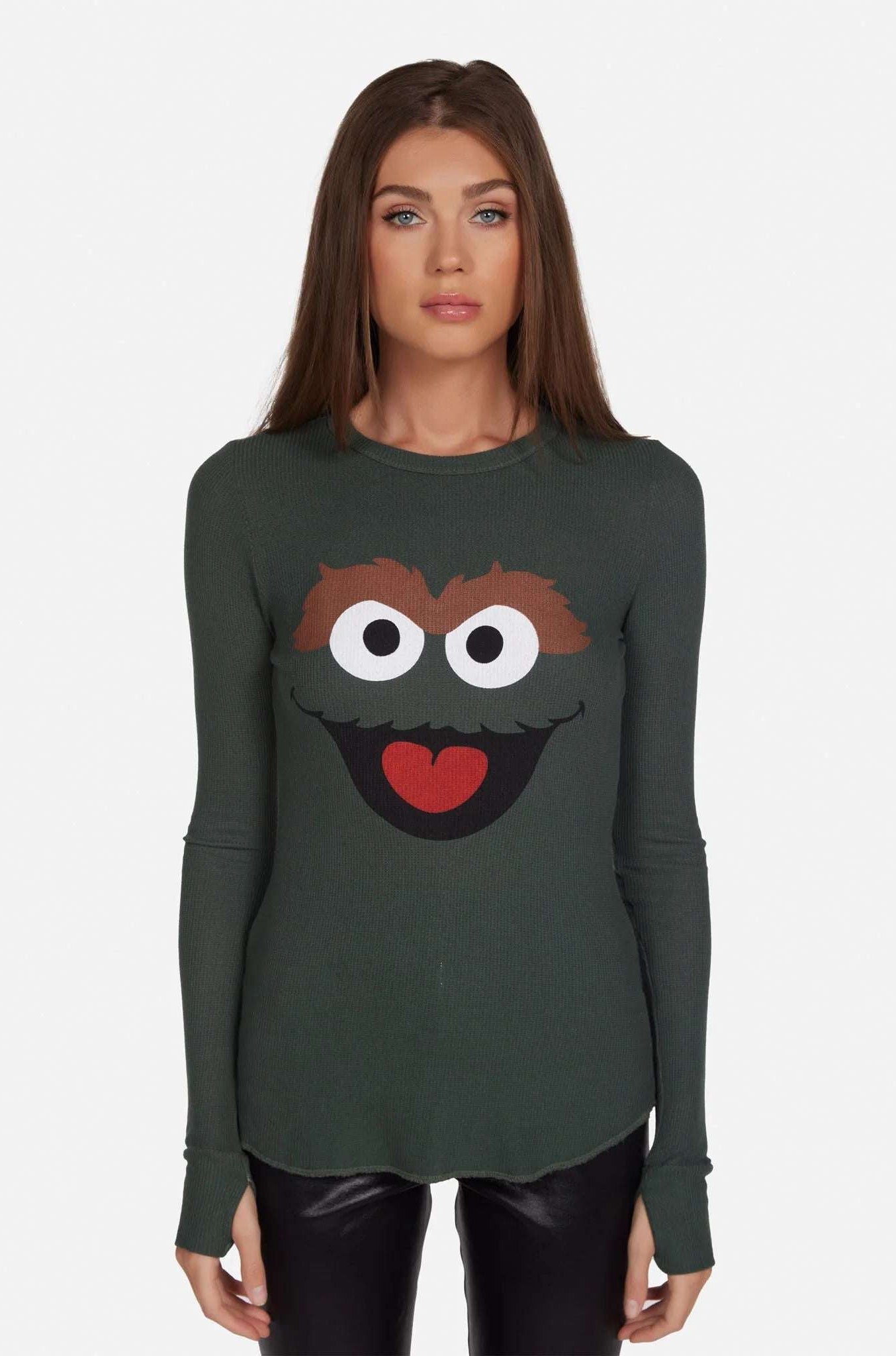 Shop Lauren Moshi Lauren Moshi McKinley Oscar The Grouch Long Sleeved Tee T-Shirt for women – premium loungewear and festival fashion at Spoiled Brat