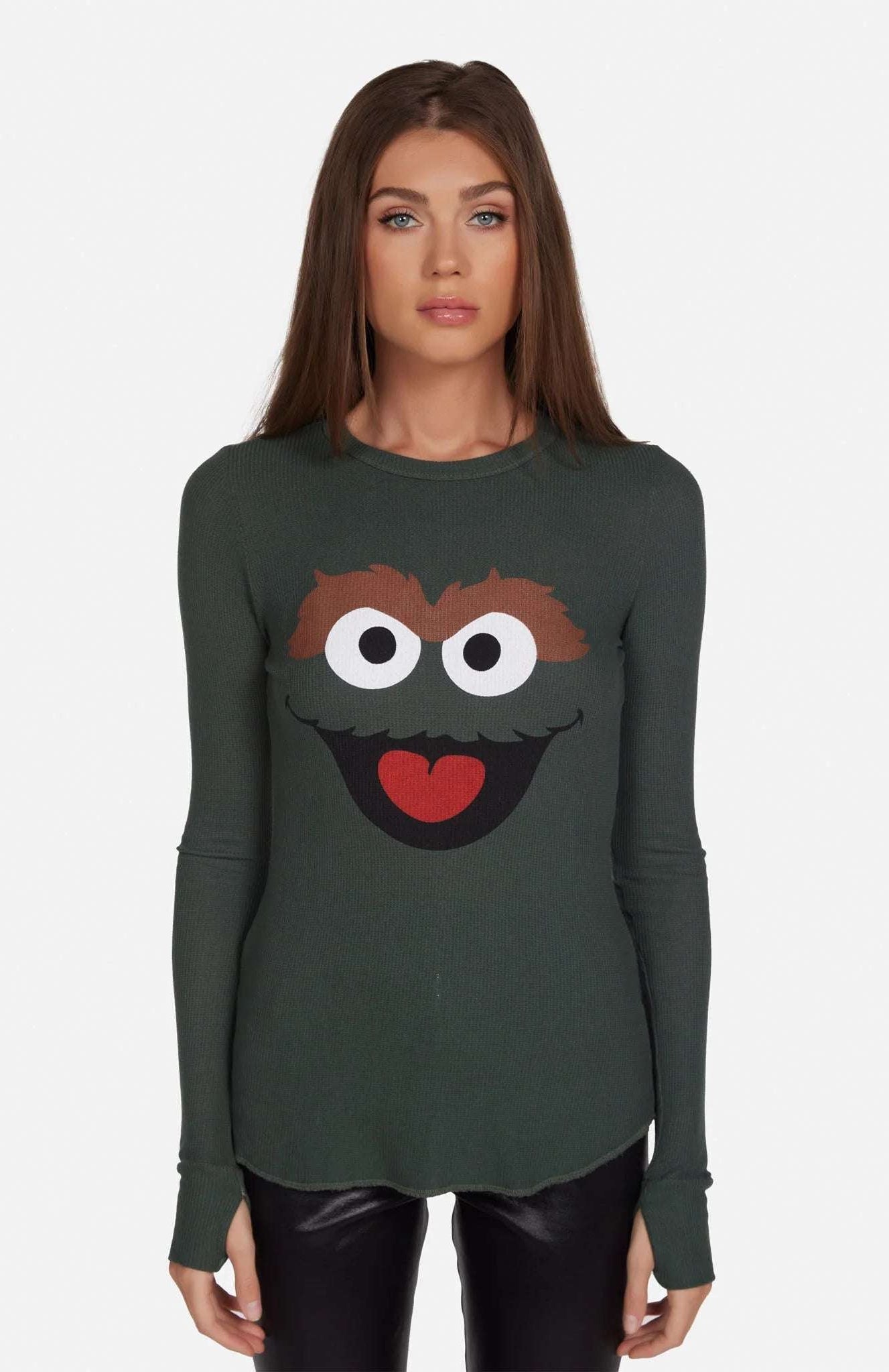 Shop Lauren Moshi Lauren Moshi McKinley Oscar The Grouch Long Sleeved Tee T-Shirt for women – premium loungewear and festival fashion at Spoiled Brat