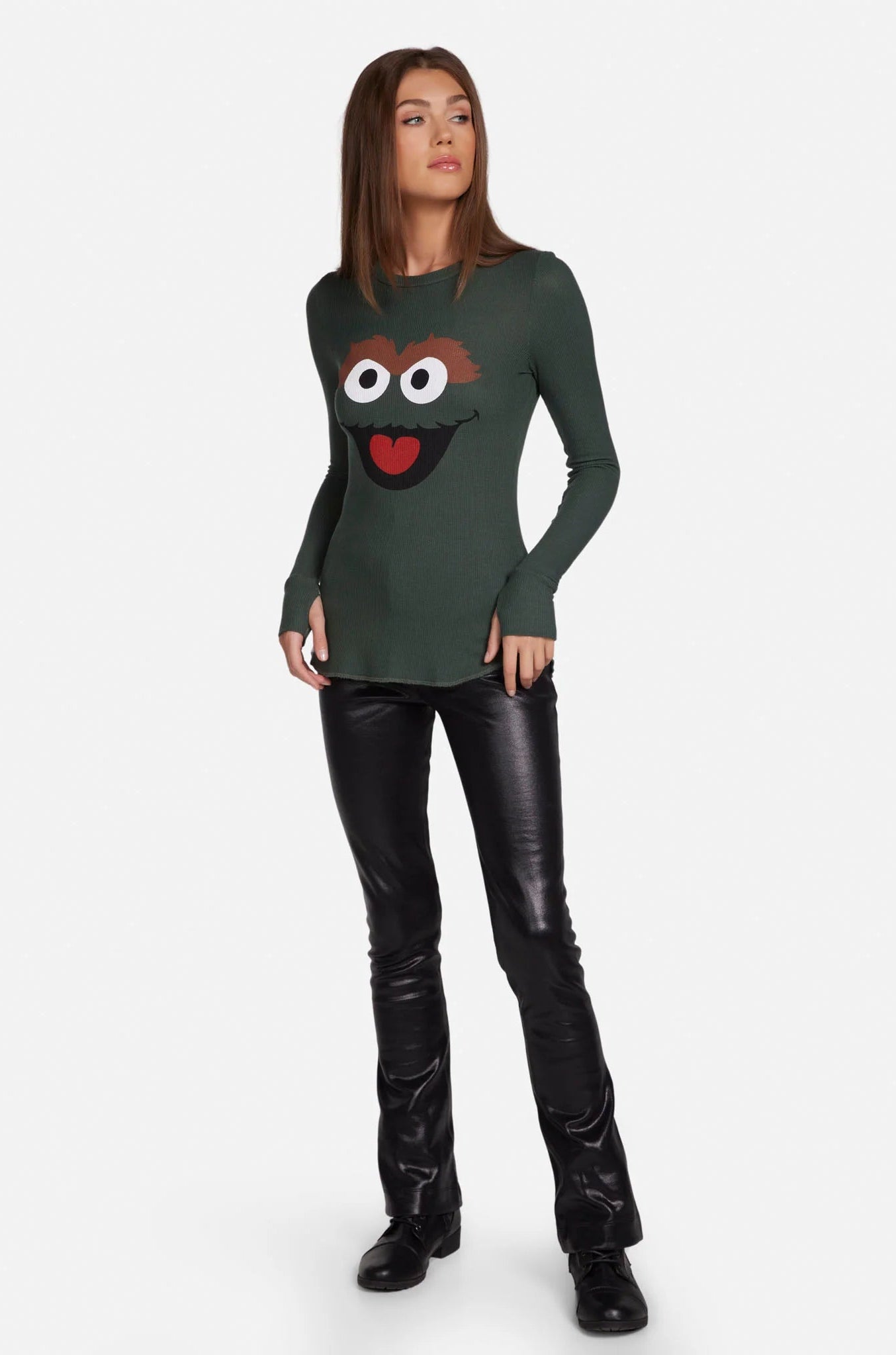 Shop Lauren Moshi Lauren Moshi McKinley Oscar The Grouch Long Sleeved Tee T-Shirt for women – premium loungewear and festival fashion at Spoiled Brat
