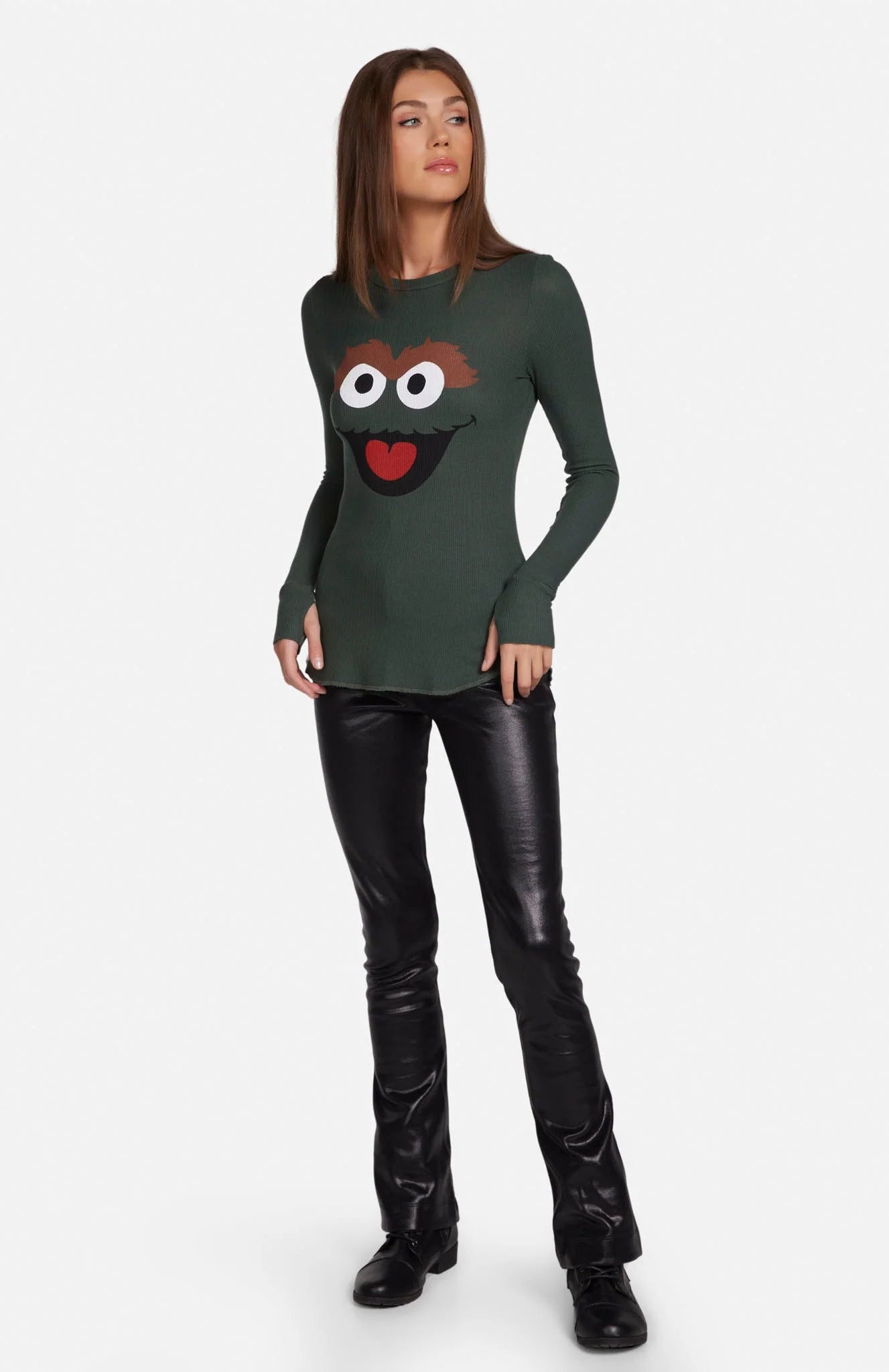 Shop Lauren Moshi Lauren Moshi McKinley Oscar The Grouch Long Sleeved Tee T-Shirt for women – premium loungewear and festival fashion at Spoiled Brat
