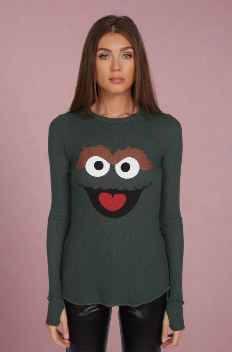 Shop Lauren Moshi Lauren Moshi McKinley Oscar The Grouch Long Sleeved Tee T-Shirt for women – premium loungewear and festival fashion at Spoiled Brat