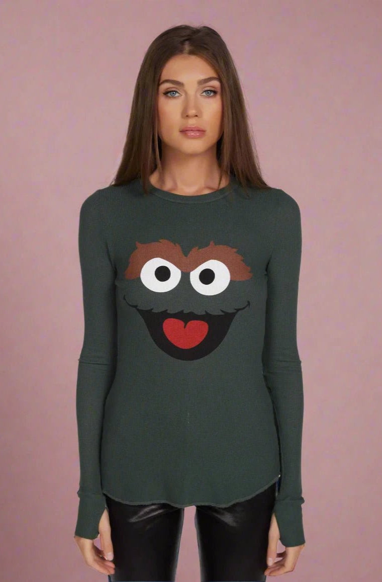 Shop Lauren Moshi Lauren Moshi McKinley Oscar The Grouch Long Sleeved Tee T-Shirt for women – premium loungewear and festival fashion at Spoiled Brat