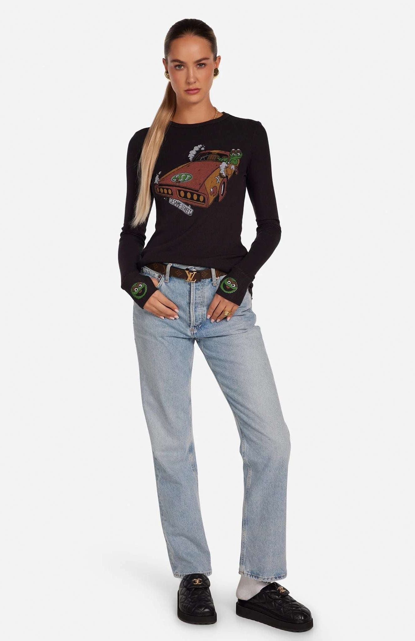 Shop Lauren Moshi Lauren Moshi McKinley Oscar The Grouch Racing Long Sleeved Tee Long Sleeved Top for women – premium loungewear and festival fashion at Spoiled Brat