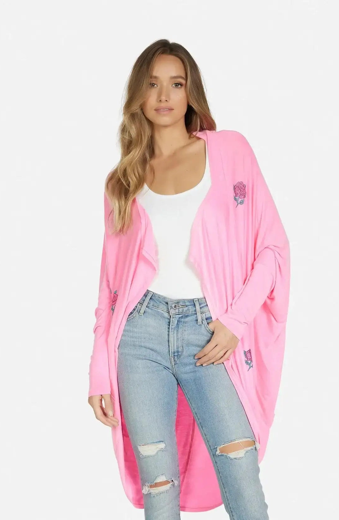 Shop Lauren Moshi Lauren Moshi Ramona Crystal Roses Wrap Cardigan Wrap Cardigan for women – premium loungewear and festival fashion at Spoiled Brat