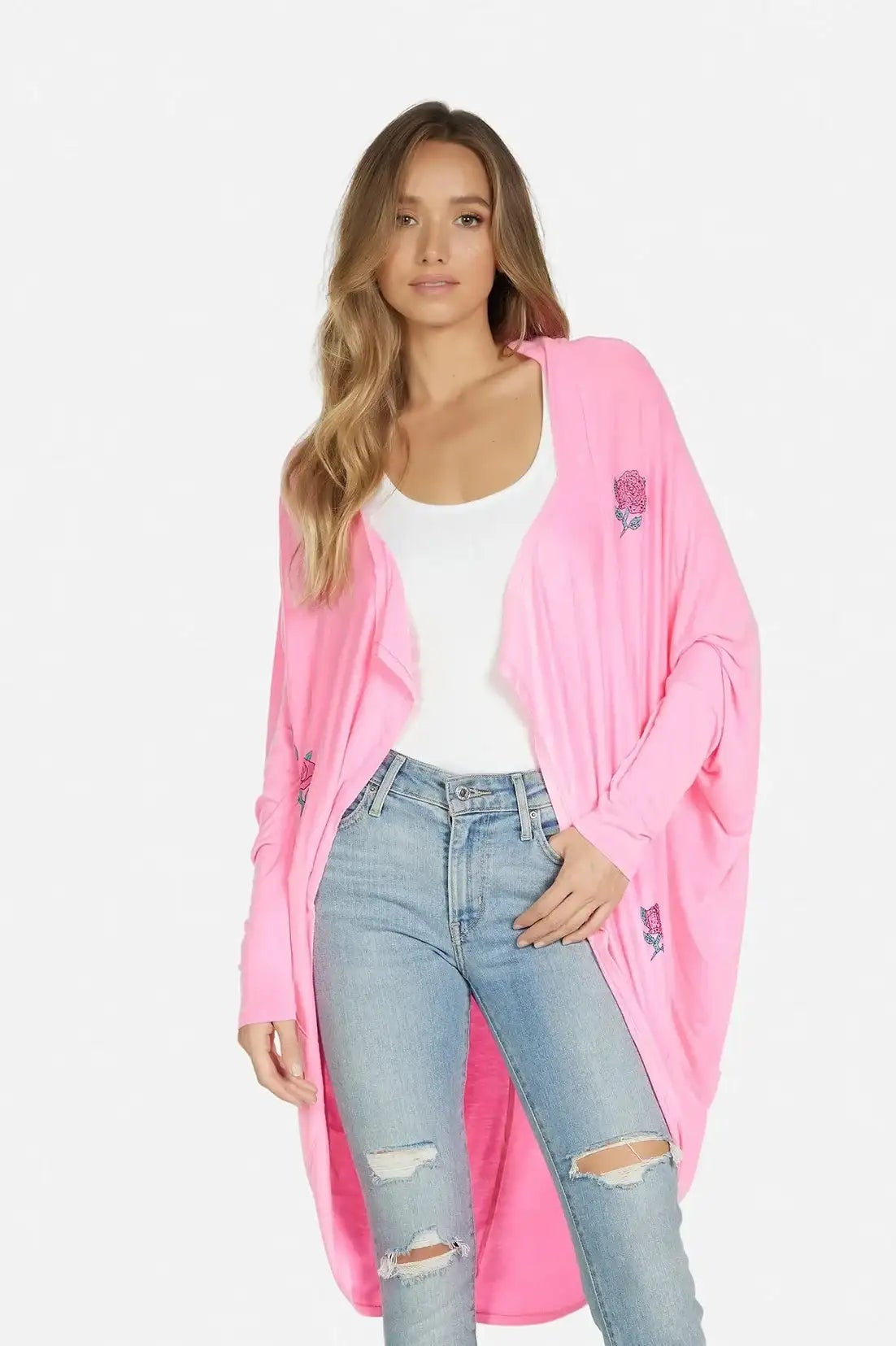 Shop Lauren Moshi Lauren Moshi Ramona Crystal Roses Wrap Cardigan Wrap Cardigan for women – premium loungewear and festival fashion at Spoiled Brat