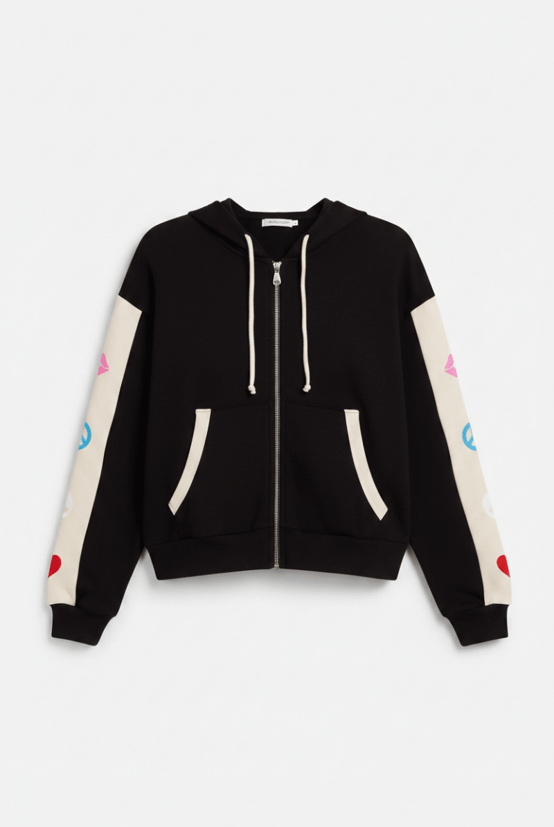 Shop Lauren Moshi Lauren Moshi Shanley Elements Zip Hoodie as seen on Courtney Green Sweater for women – premium loungewear and festival fashion at Spoiled Brat