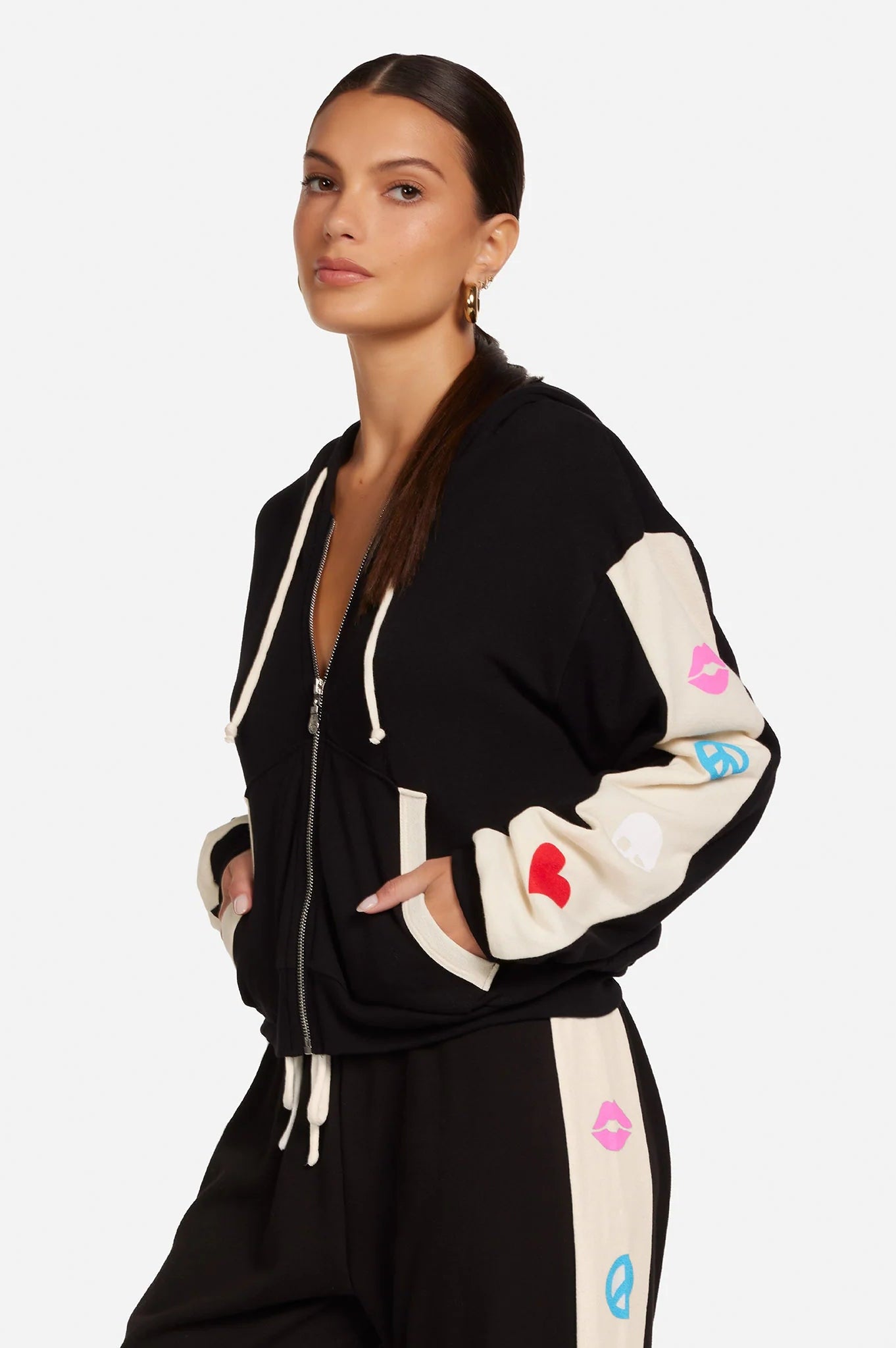 Shop Lauren Moshi Lauren Moshi Shanley Elements Zip Hoodie Sweater for women – premium loungewear and festival fashion at Spoiled Brat