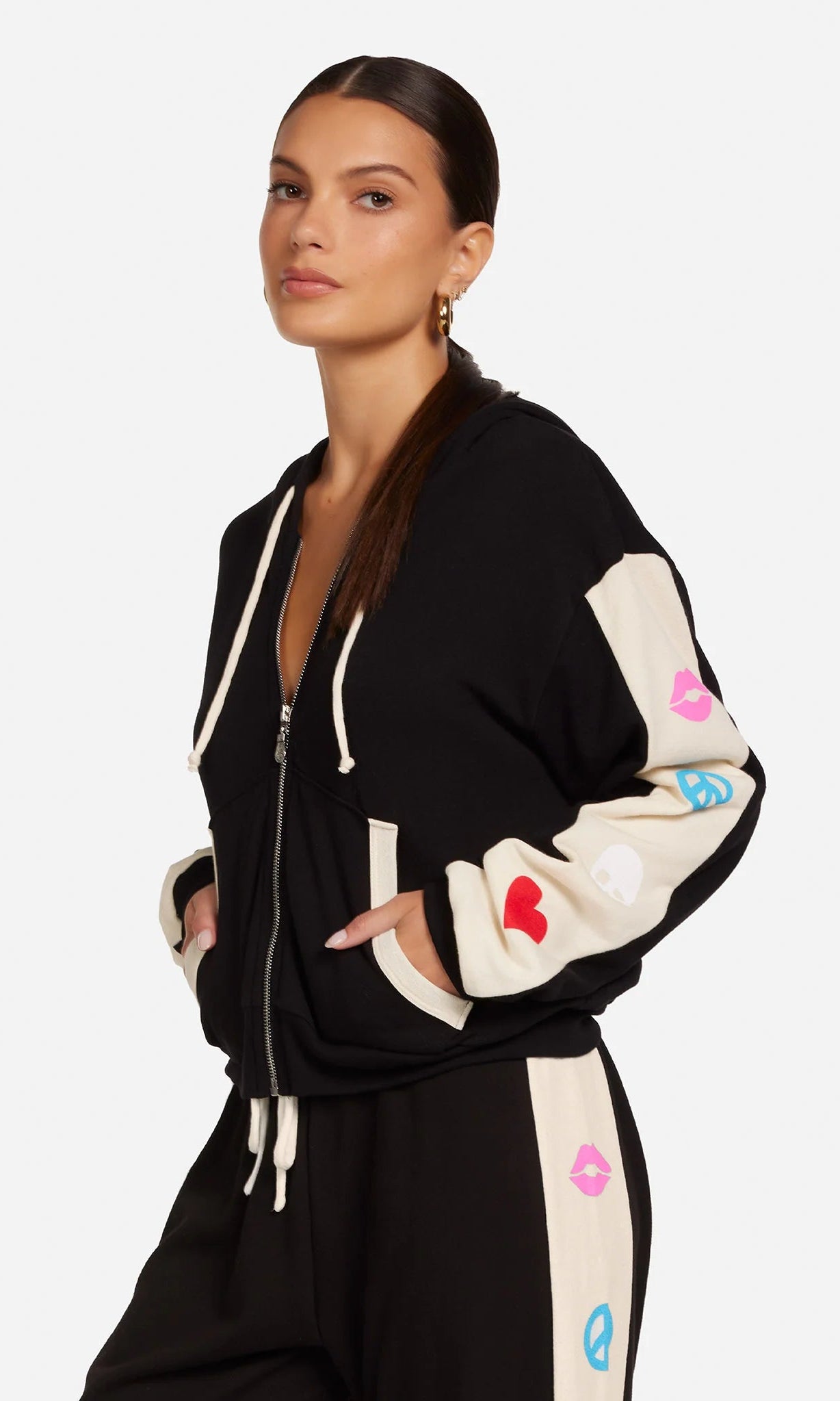 Shop Lauren Moshi Lauren Moshi Shanley Elements Zip Hoodie Sweater for women – premium loungewear and festival fashion at Spoiled Brat