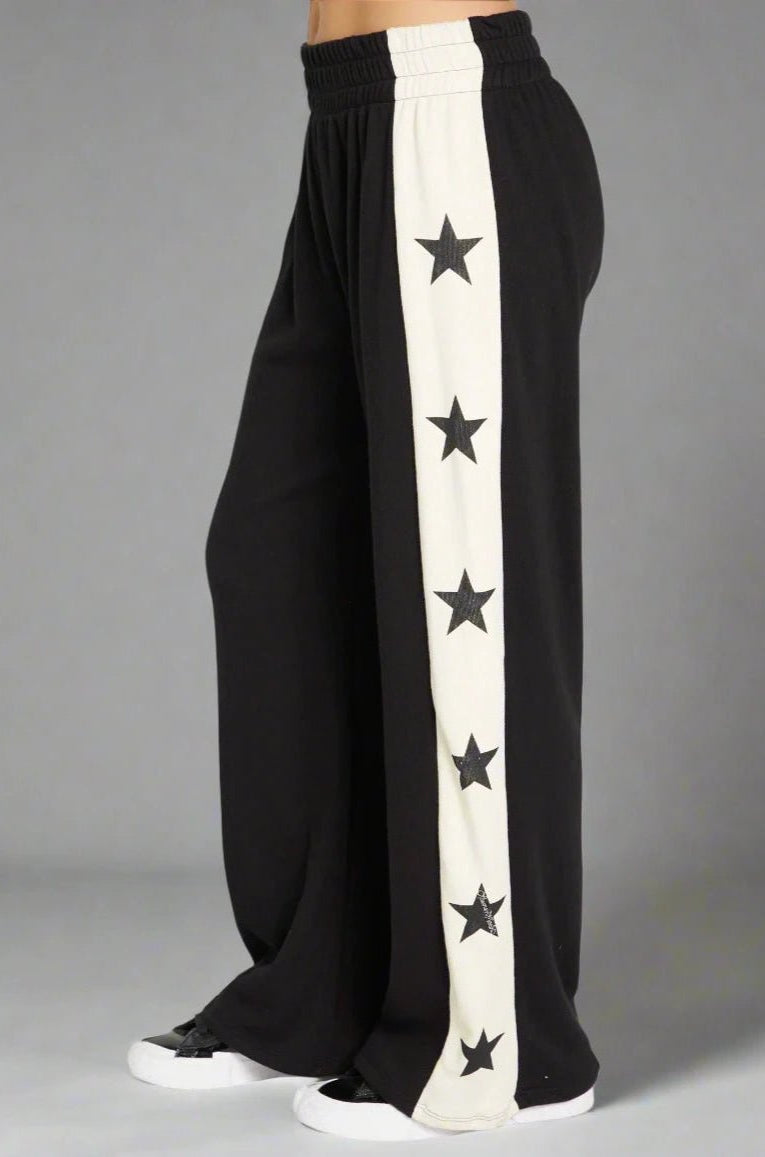 Shop Lauren Moshi Lauren Moshi Tawny Stars Wide Leg Pants Sweatpants for women – premium loungewear and festival fashion at Spoiled Brat