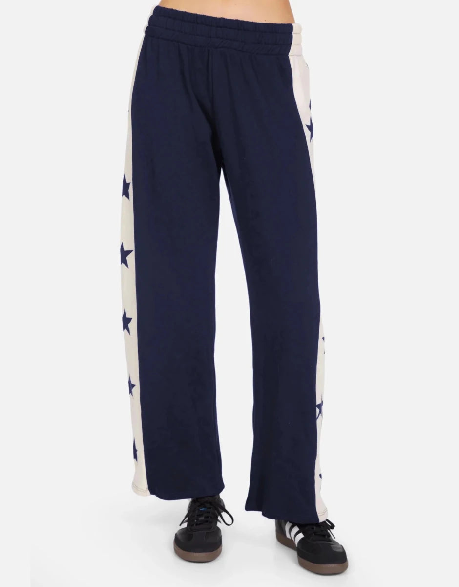 Shop Lauren Moshi Lauren Moshi Tawny Stars Wide Leg Pants Sweatpants for women – premium loungewear and festival fashion at Spoiled Brat