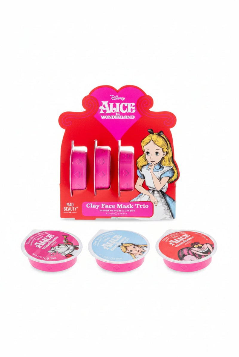 Shop Mad Beauty Disney Alice in Wonderland Clay Face Mask Trio Face Mask for women – premium loungewear and festival fashion at Spoiled Brat