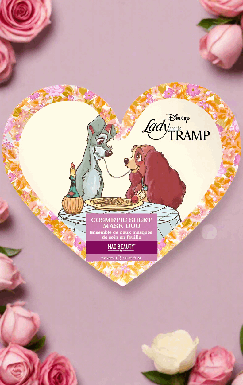 Disney Lady & The Tramp Cosmetic Sheet Mask Duo Face Mask by Mad Beauty as seen on celebrities