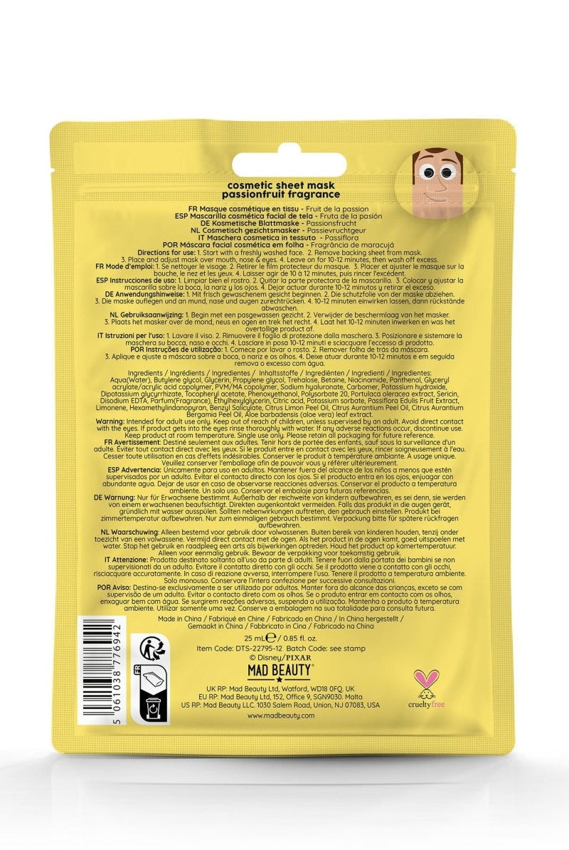 Shop Mad Beauty Disney Pixar Toy Story Cosmetic Face Mask - Woody Face Mask for women – premium loungewear and festival fashion at Spoiled Brat