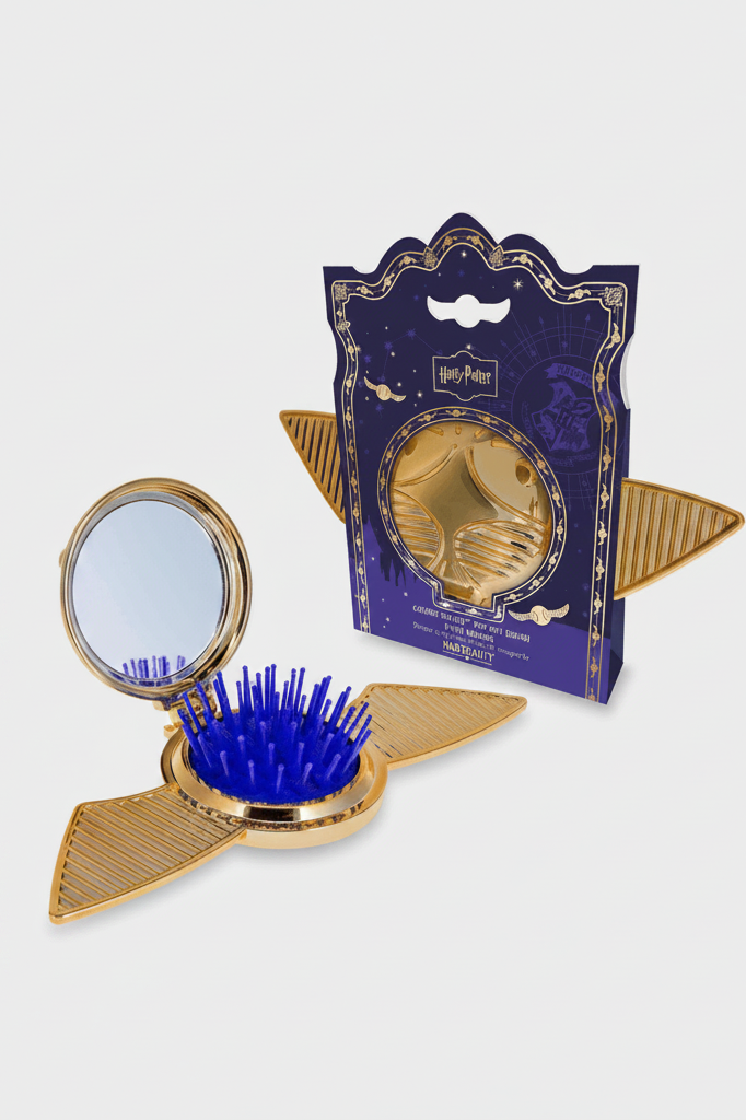 Shop Mad Beauty Harry Potter Snitch Pop out Brush Hair Brush for women – premium loungewear and festival fashion at Spoiled Brat