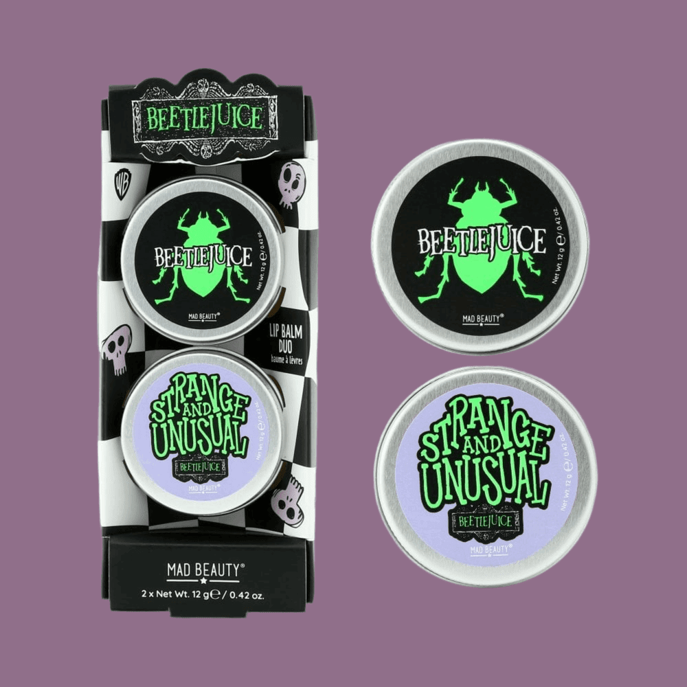 Shop Mad Beauty Warner Brothers Beetlejuice Lip Balm Duo Lip Balm for women – premium loungewear and festival fashion at Spoiled Brat