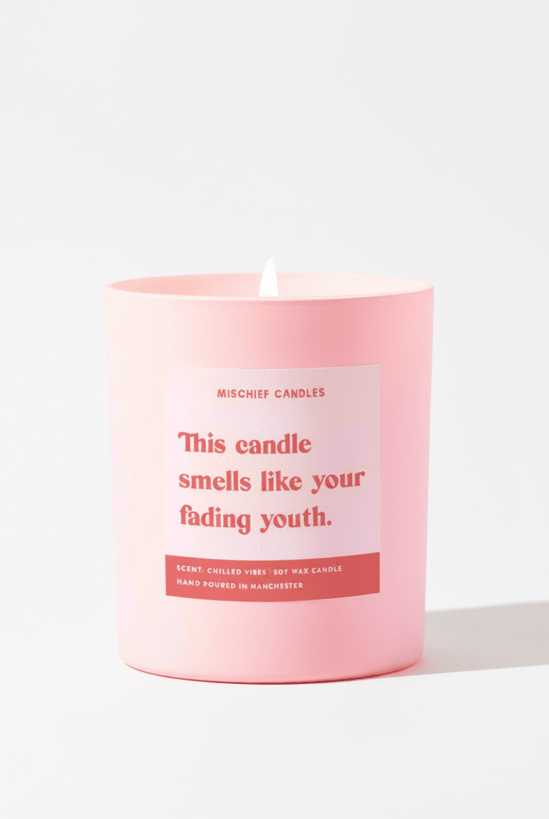 Shop Mischief Candles Funny Birthday Gift Soy Wax Candle Smells Like Your Fading Youth Candles for women – premium loungewear and festival fashion at Spoiled Brat