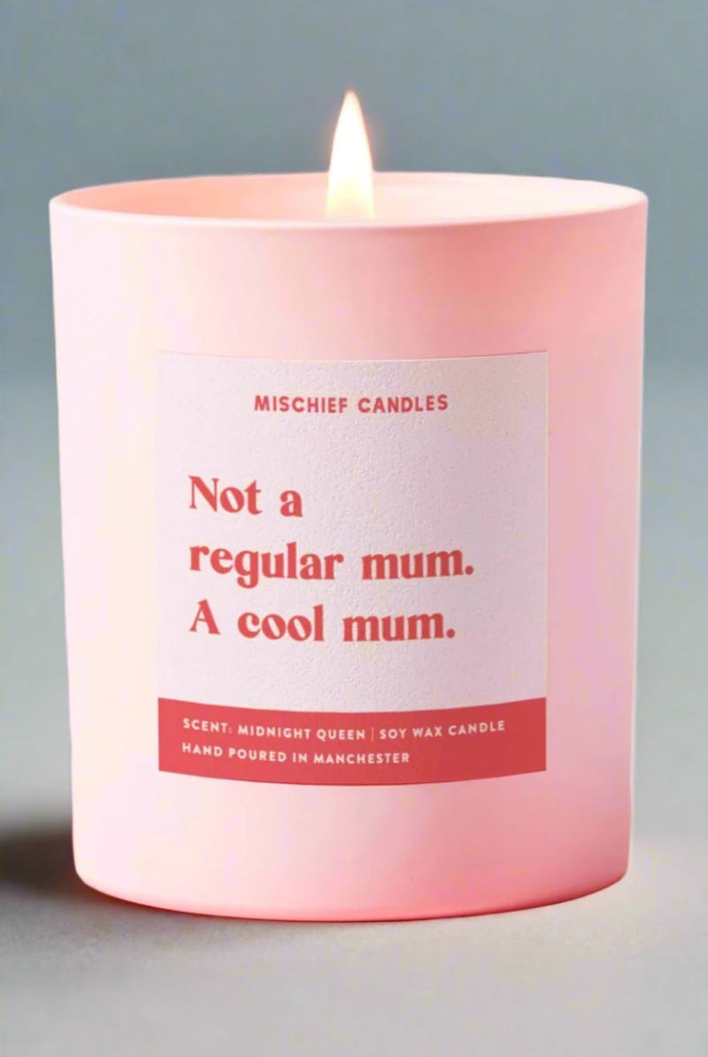Shop Mischief Candles Funny Mum Gift Candle Not Regular Mum Cool Mum Candles for women – premium loungewear and festival fashion at Spoiled Brat