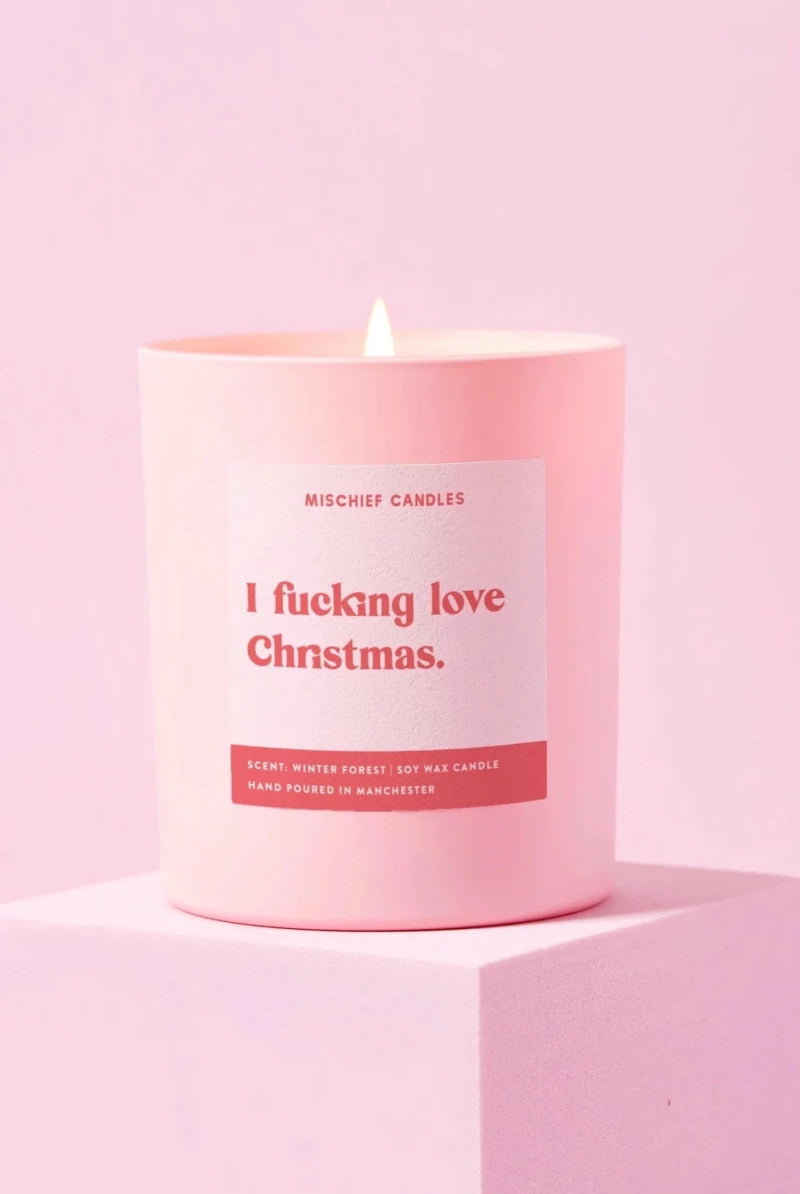 Shop Mischief Candles I Fucking Love Christmas Candle Candles for women – premium loungewear and festival fashion at Spoiled Brat
