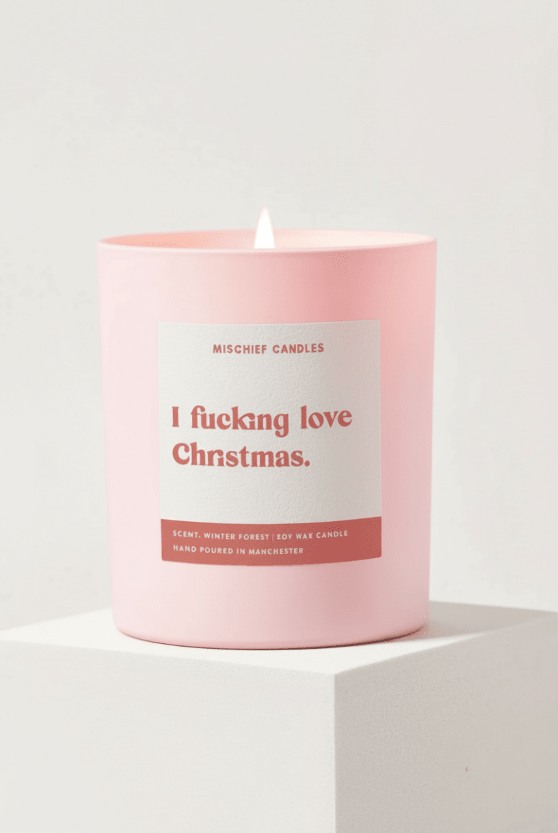 Shop Mischief Candles I Fucking Love Christmas Candle Candles for women – premium loungewear and festival fashion at Spoiled Brat