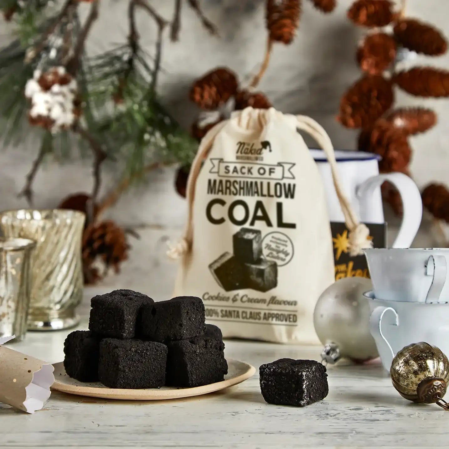 Naked Marshmallow Sack of Gourmet Marshmallow Coal by Naked Marshmallow – Gifts – | Spoiled Brat UK