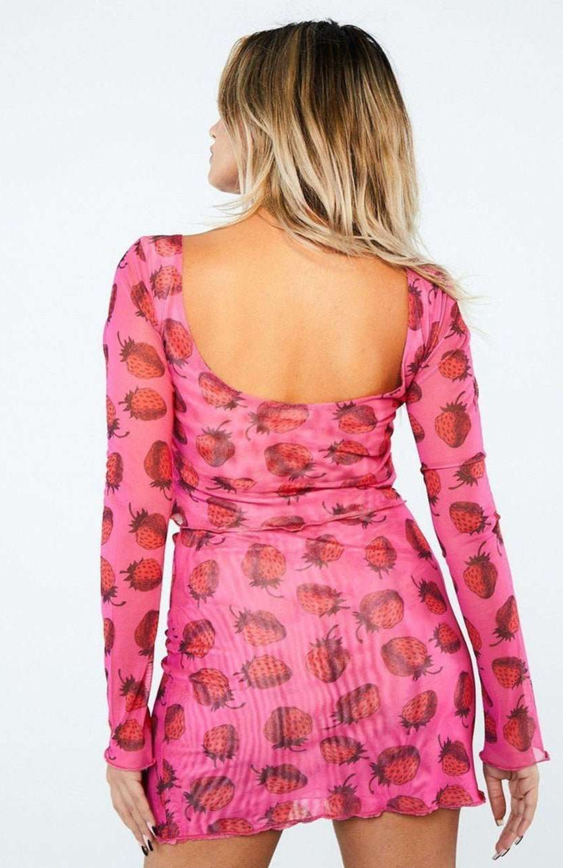 New Girl Order Strawberry Mesh Mini Skirt Mini Skirt by New Girl Order as seen on celebrities