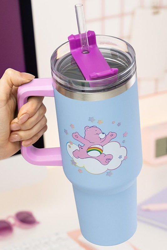 Shop Paladone Care Bears 1200ml Insulated Cup and Straw Travel Mug for women – premium loungewear and festival fashion at Spoiled Brat