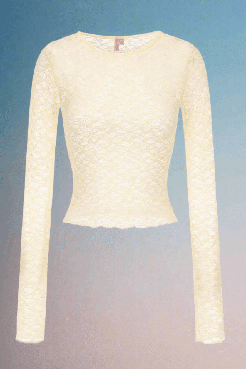 Shop Pixie and Peach Pixie & Peach Buttercup Lace Long Sleeved Top Top for women – premium loungewear and festival fashion at Spoiled Brat