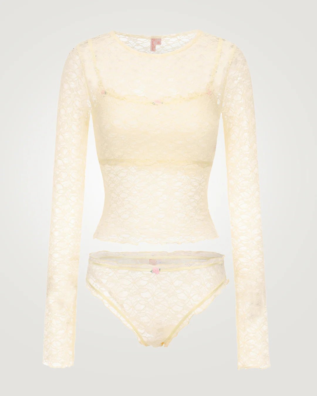 Shop Pixie and Peach Pixie & Peach Buttercup Lace Long Sleeved Top Top for women – premium loungewear and festival fashion at Spoiled Brat