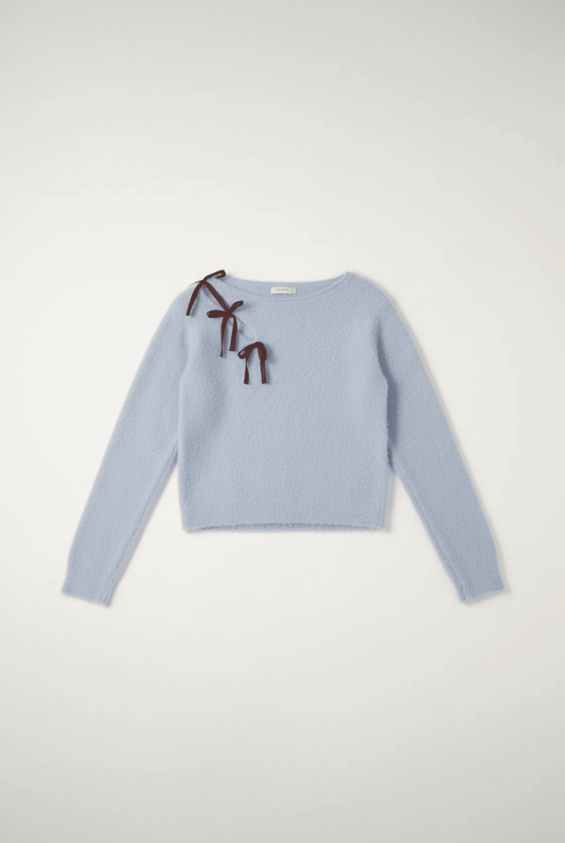 Shop Pixie and Peach Pixie & Peach Chloe Cosy Bow Top Jumper for women – premium loungewear and festival fashion at Spoiled Brat
