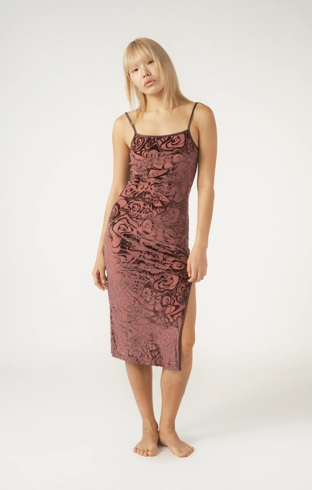 Shop Pixie and Peach Pixie & Peach Devore Slip Dress Dress for women – premium loungewear and festival fashion at Spoiled Brat