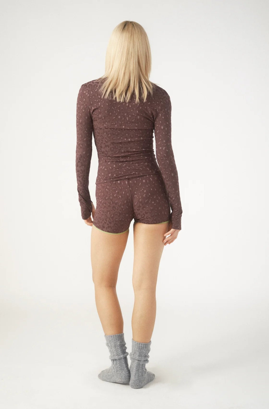 Shop Pixie and Peach Pixie & Peach Gwen Leopard Jacquard Shrug Top Top for women – premium loungewear and festival fashion at Spoiled Brat