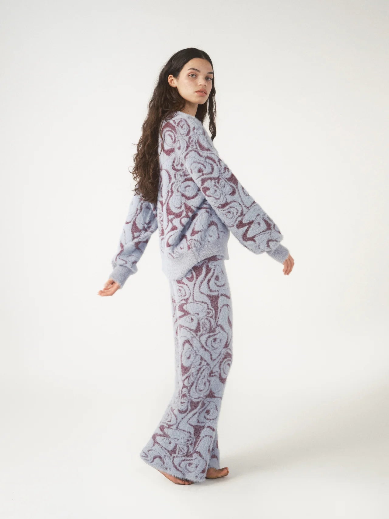 Shop Pixie and Peach Pixie & Peach Hope Jacquard Knitted Jumper Hoodie for women – premium loungewear and festival fashion at Spoiled Brat