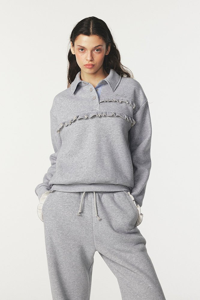 Shop Pixie and Peach Pixie & Peach Serena Polo Sweatshirt Sweater for women – premium loungewear and festival fashion at Spoiled Brat