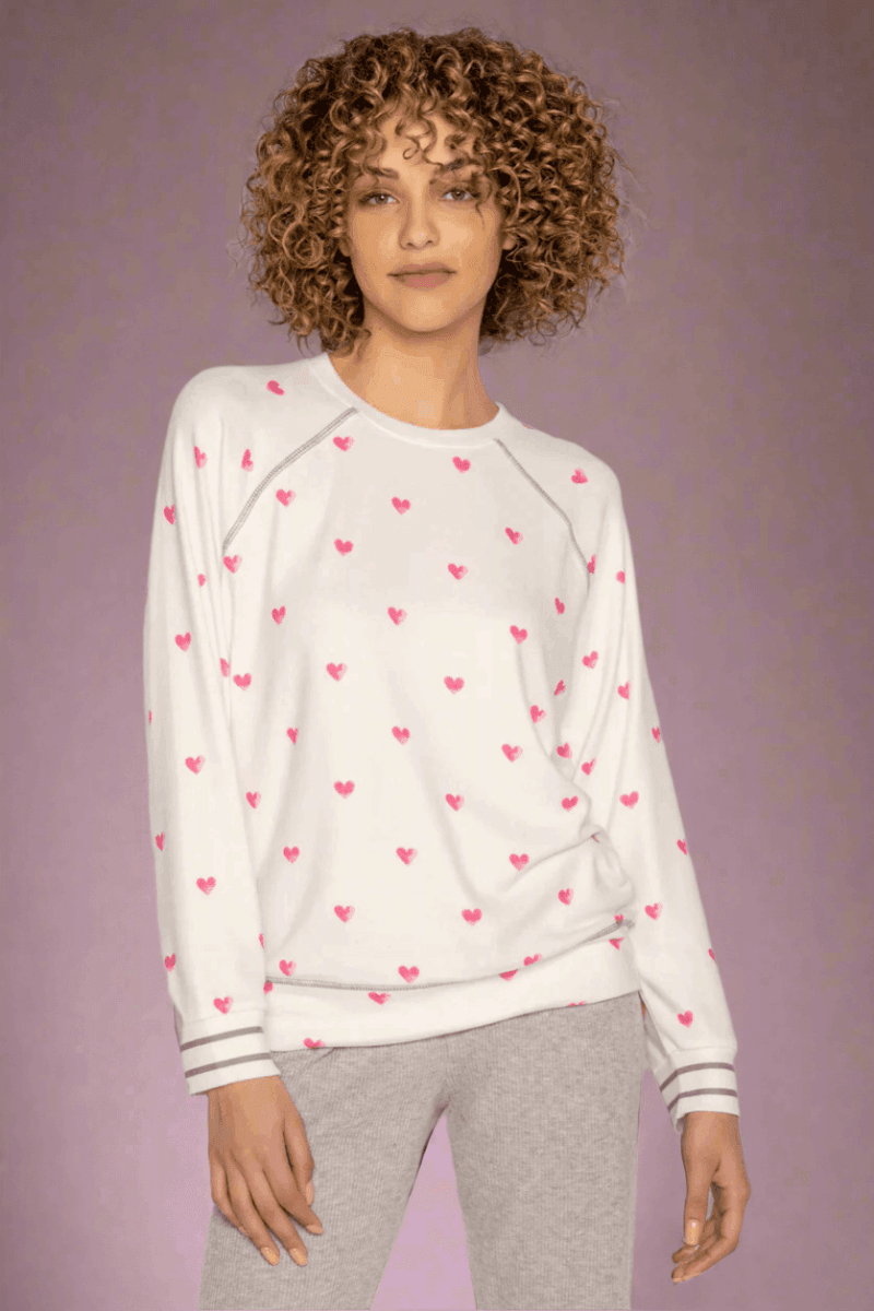 Shop PJ Salvage PJ Salvage Bright Stars & Brave Hearts PJ Top Sweater for women – premium loungewear and festival fashion at Spoiled Brat