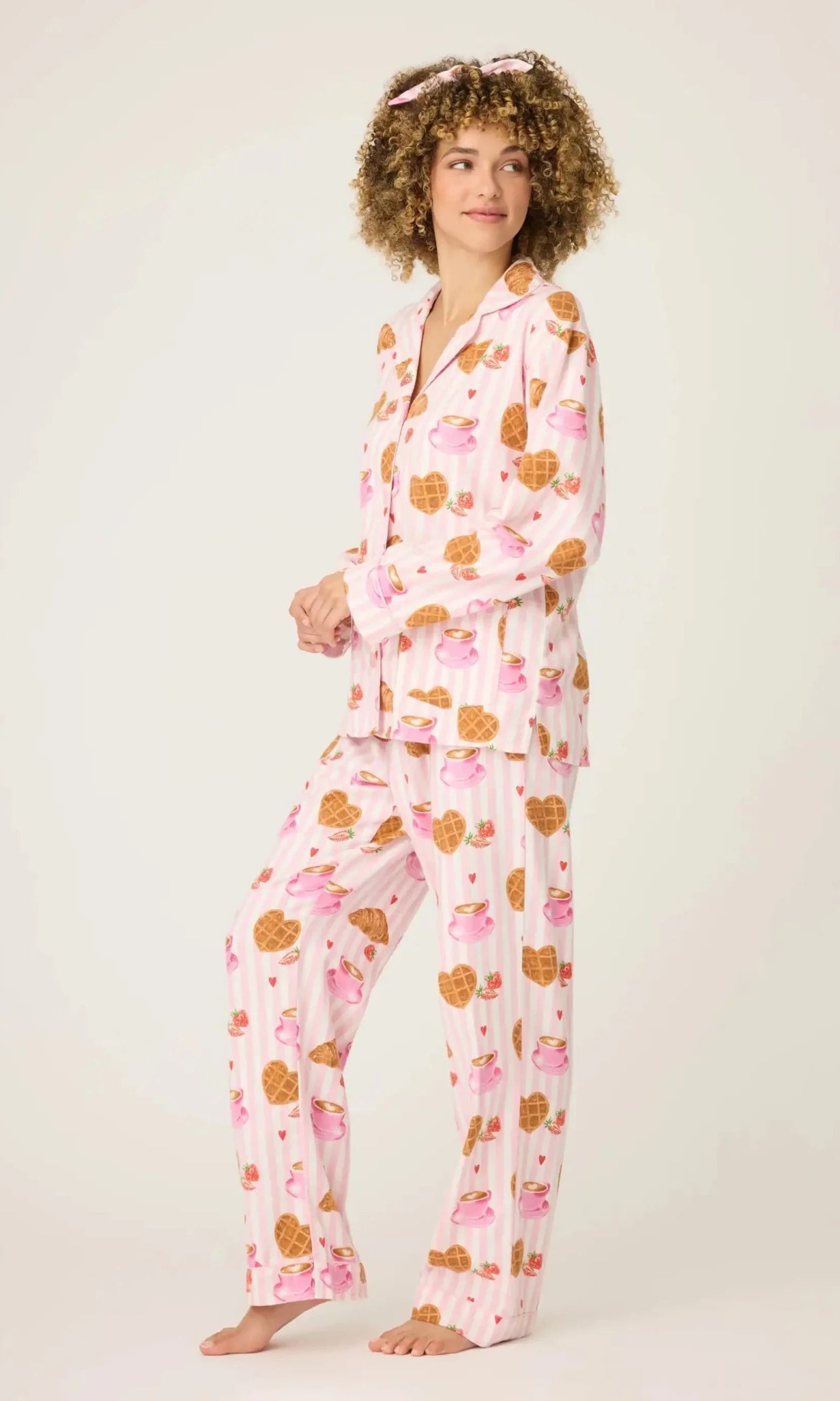 Shop PJ Salvage PJ Salvage Brunch Club Breakfast 3 - Piece Flannel PJ Set Pyjamas for women – premium loungewear and festival fashion at Spoiled Brat