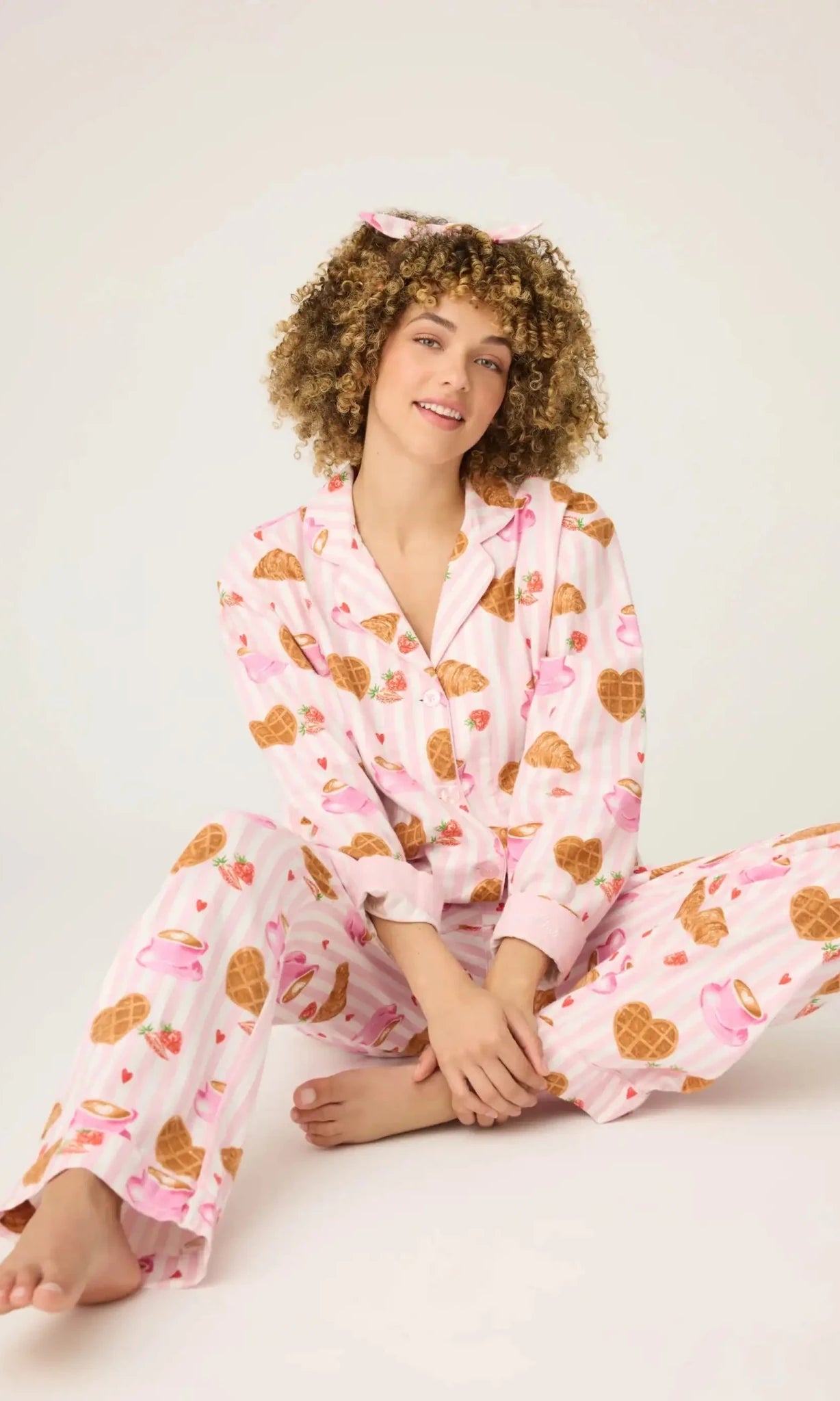 Shop PJ Salvage PJ Salvage Brunch Club Breakfast 3 - Piece Flannel PJ Set Pyjamas for women – premium loungewear and festival fashion at Spoiled Brat