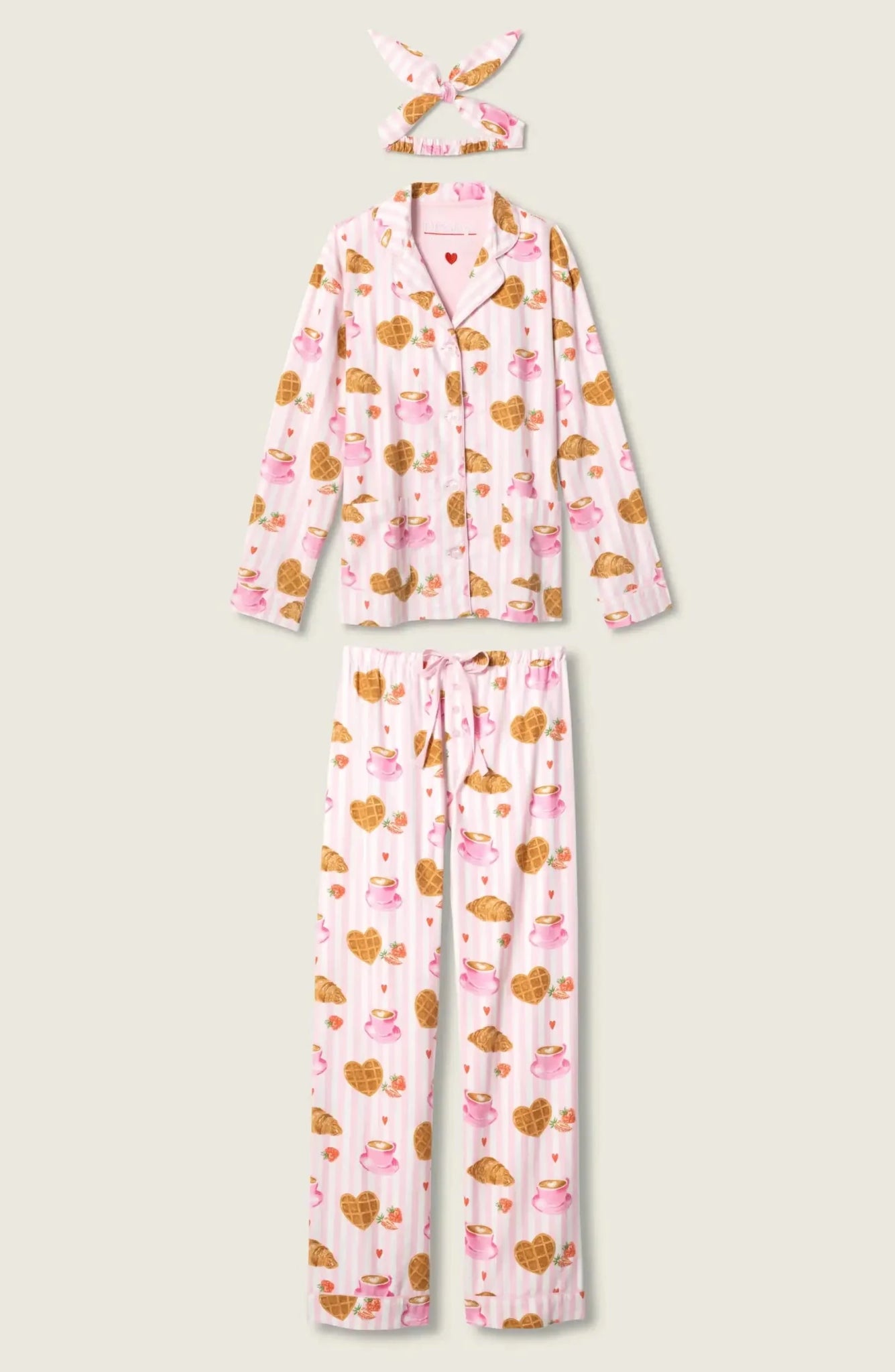 Shop PJ Salvage PJ Salvage Brunch Club Breakfast 3 - Piece Flannel PJ Set Pyjamas for women – premium loungewear and festival fashion at Spoiled Brat