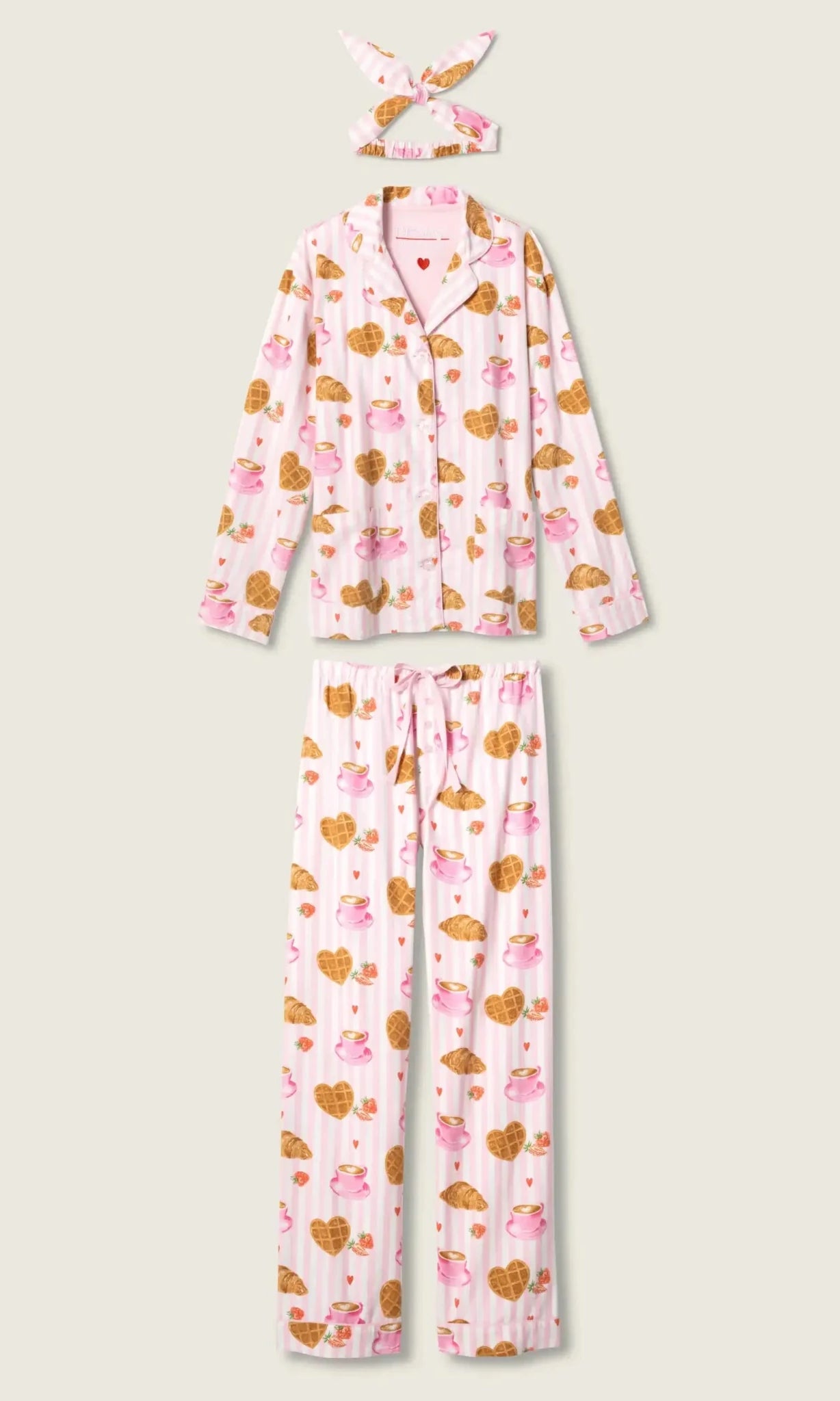 Shop PJ Salvage PJ Salvage Brunch Club Breakfast 3 - Piece Flannel PJ Set Pyjamas for women – premium loungewear and festival fashion at Spoiled Brat