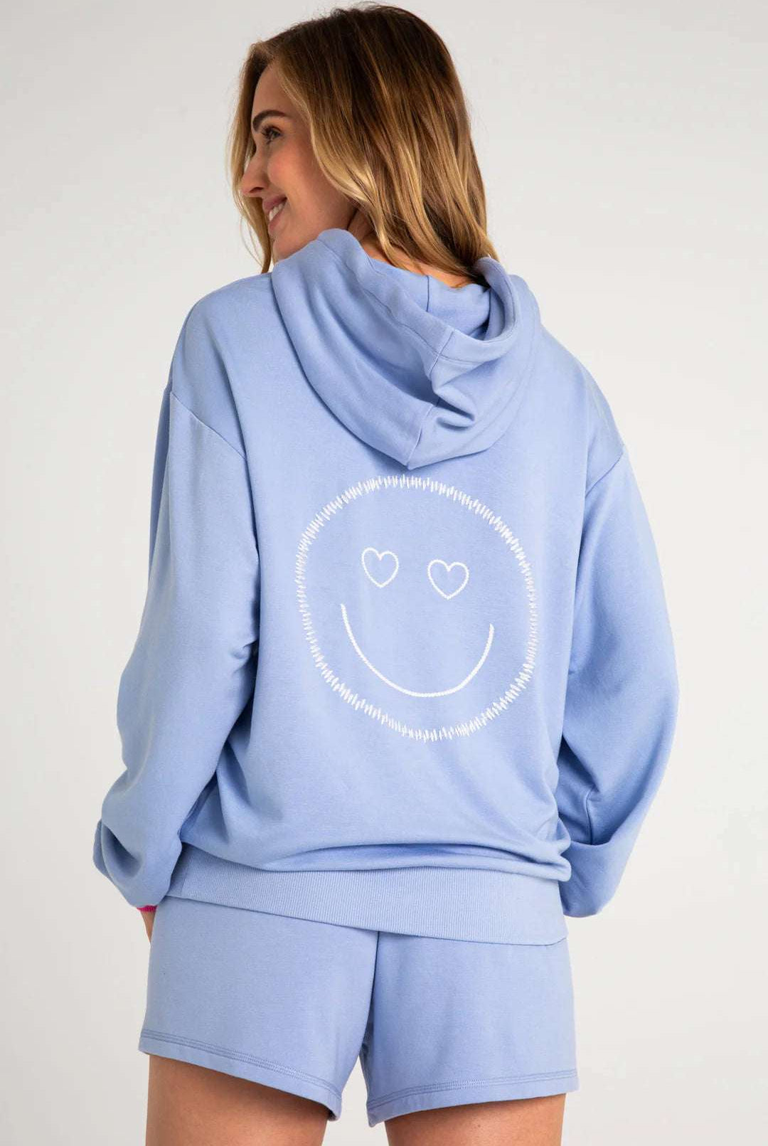 Shop PJ Salvage PJ Salvage Choose Happy Long Sleeve Hooded Top Hooded Sweatshirt for women – premium loungewear and festival fashion at Spoiled Brat