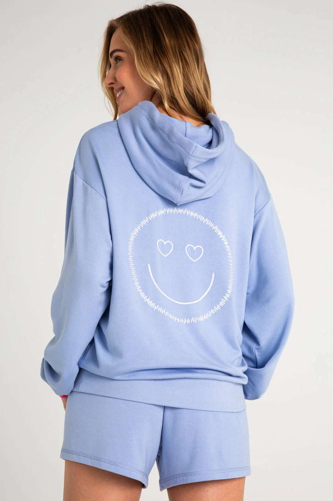Shop PJ Salvage PJ Salvage Choose Happy Long Sleeve Hooded Top Hooded Sweatshirt for women – premium loungewear and festival fashion at Spoiled Brat