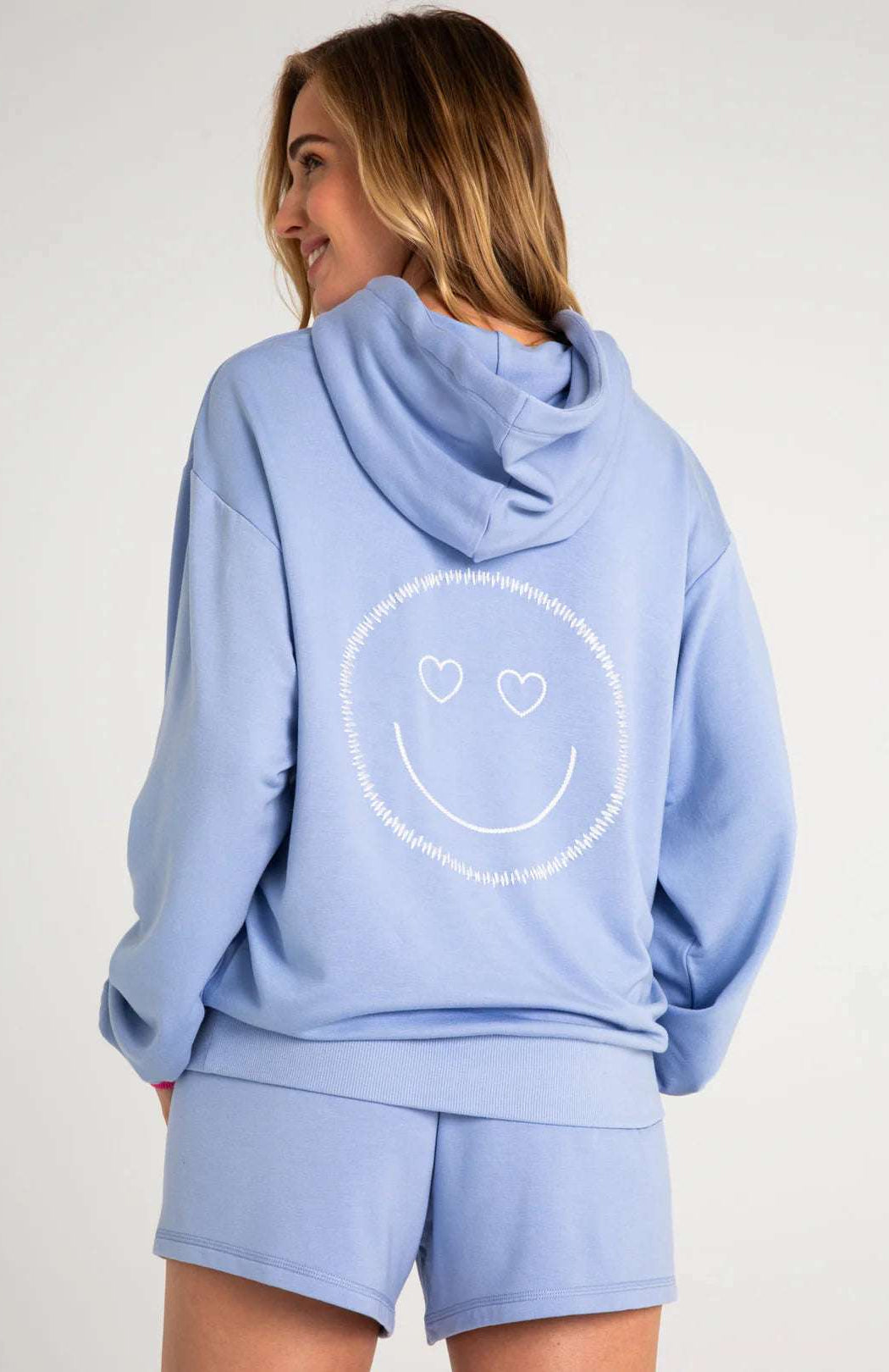 Shop PJ Salvage PJ Salvage Choose Happy Long Sleeve Hooded Top Hooded Sweatshirt for women – premium loungewear and festival fashion at Spoiled Brat