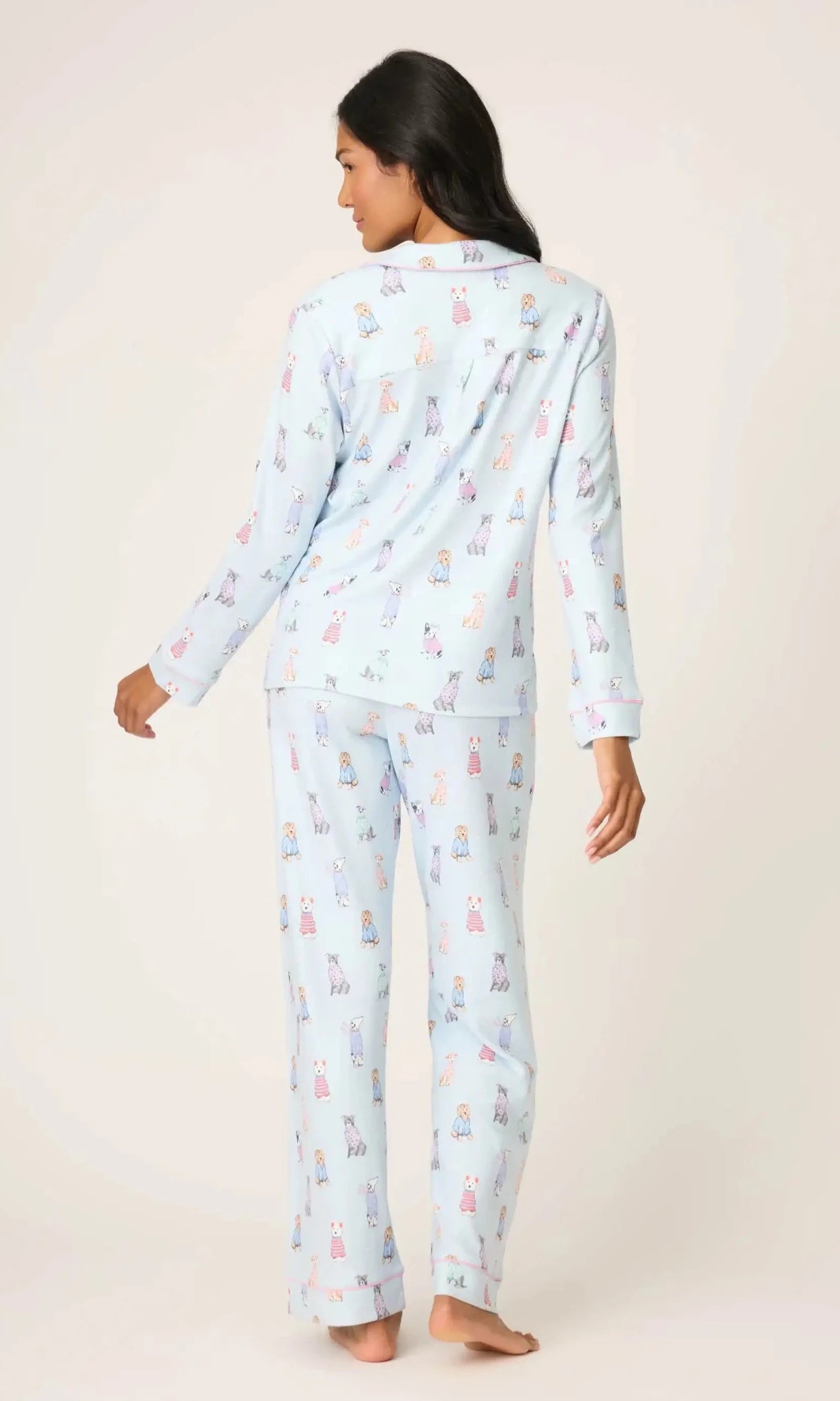 PJ Salvage Doggone Cold Dog Print Pointelle PJ Set by PJ Salvage – Pyjamas – Blue | Spoiled Brat UK
