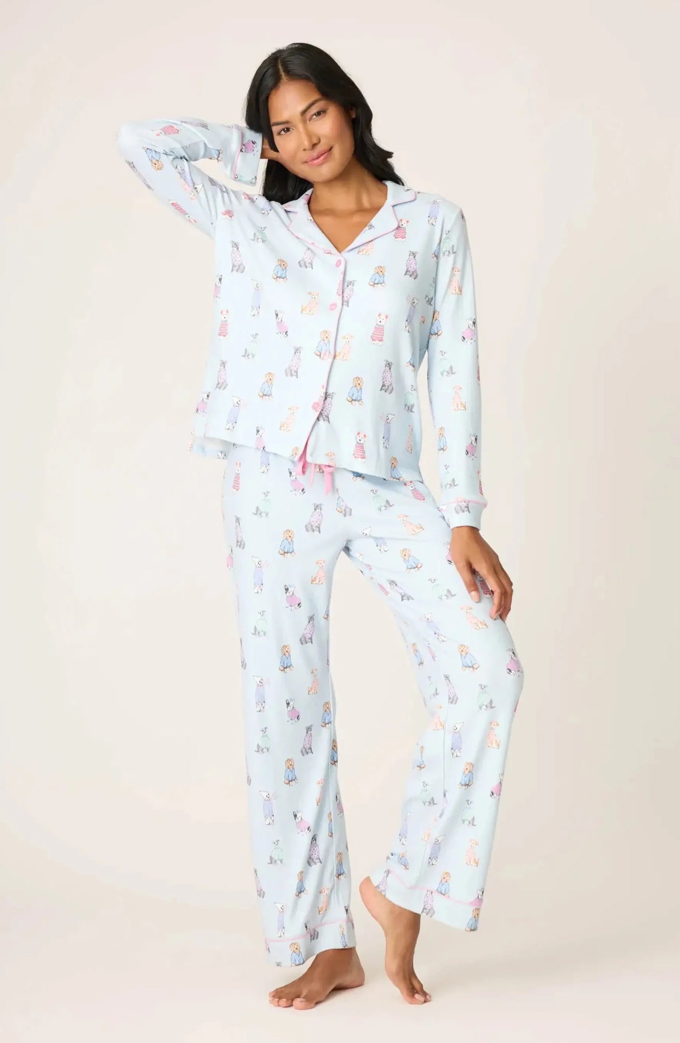 Shop PJ Salvage PJ Salvage Doggone Cold Dog Print Pointelle PJ Set Pyjamas for women – premium loungewear and festival fashion at Spoiled Brat