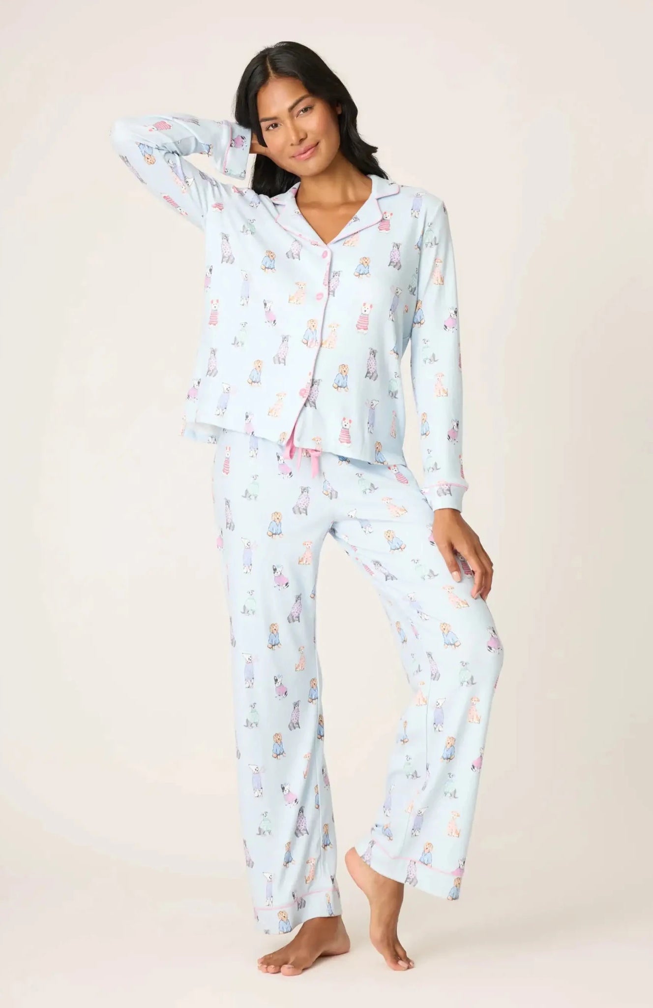Shop PJ Salvage PJ Salvage Doggone Cold Dog Print Pointelle PJ Set Pyjamas for women – premium loungewear and festival fashion at Spoiled Brat