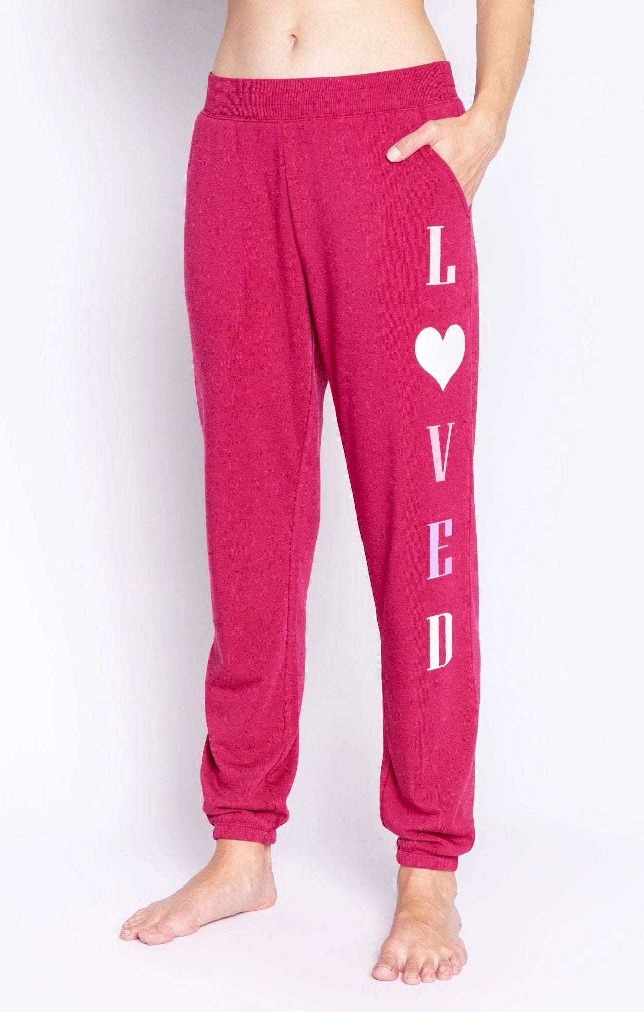 PJ Salvage Feeling Loved Sweatpants Jogger Bottoms by PJ Salvage as seen on celebrities
