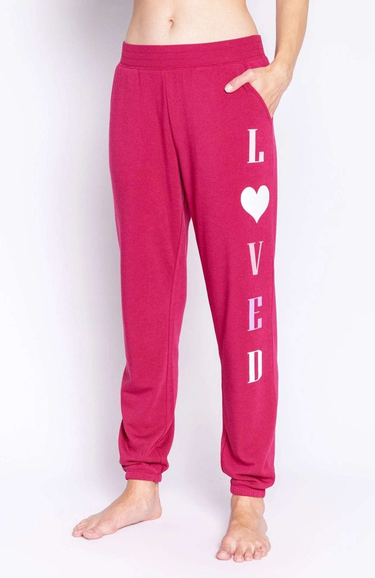Shop PJ Salvage PJ Salvage Feeling Loved Sweatpants Jogger Bottoms for women – premium loungewear and festival fashion at Spoiled Brat